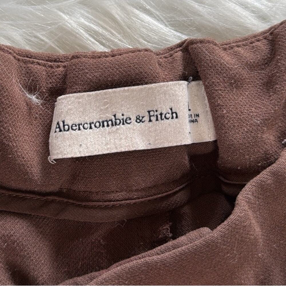 Abercrombie Brown Front Pleat Ultra Wide Leg Trousers - Picture 4 of 7